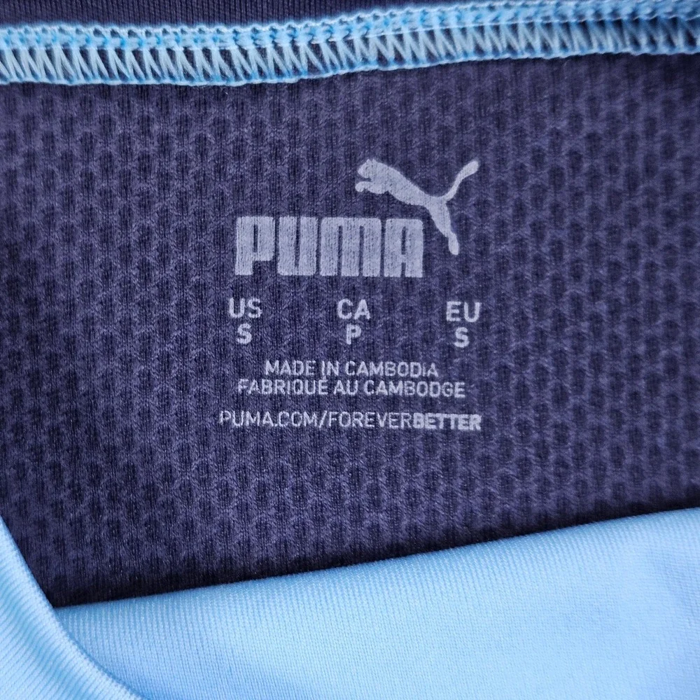Puma Manchester City FC Training Jersey Mens S Blue Soccer Top 757878-01